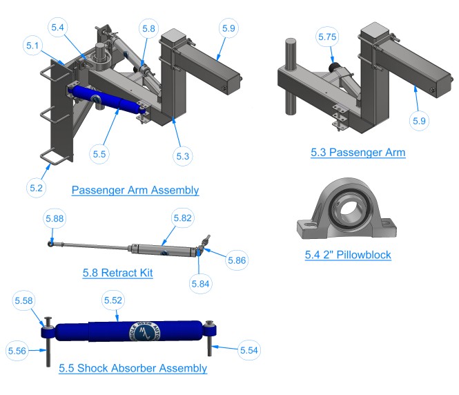 FM1 Finishing Module - Passenger Arm Assembly